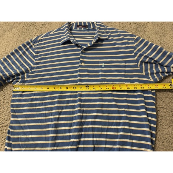 Johnnie-O Polo Shirt Men's L Performance Golf Striped Stretch Active - Picture 7 of 8